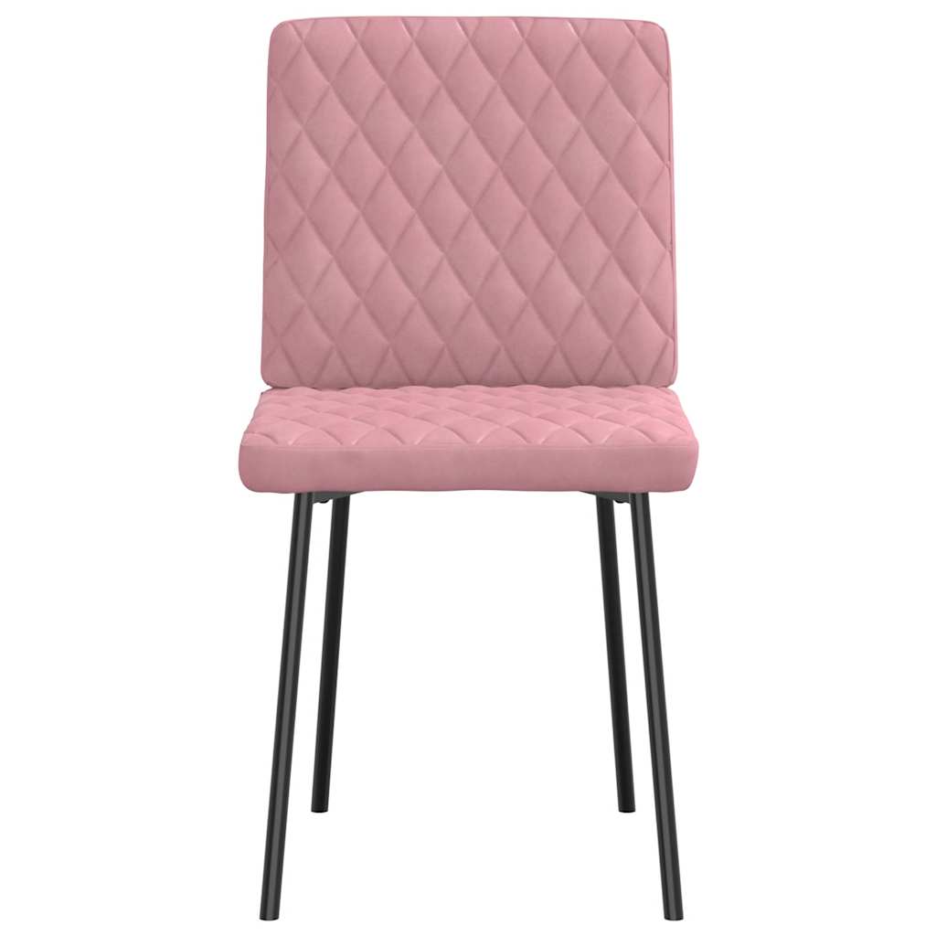 Cadeiras de jantar 6 pcs veludo rosa
