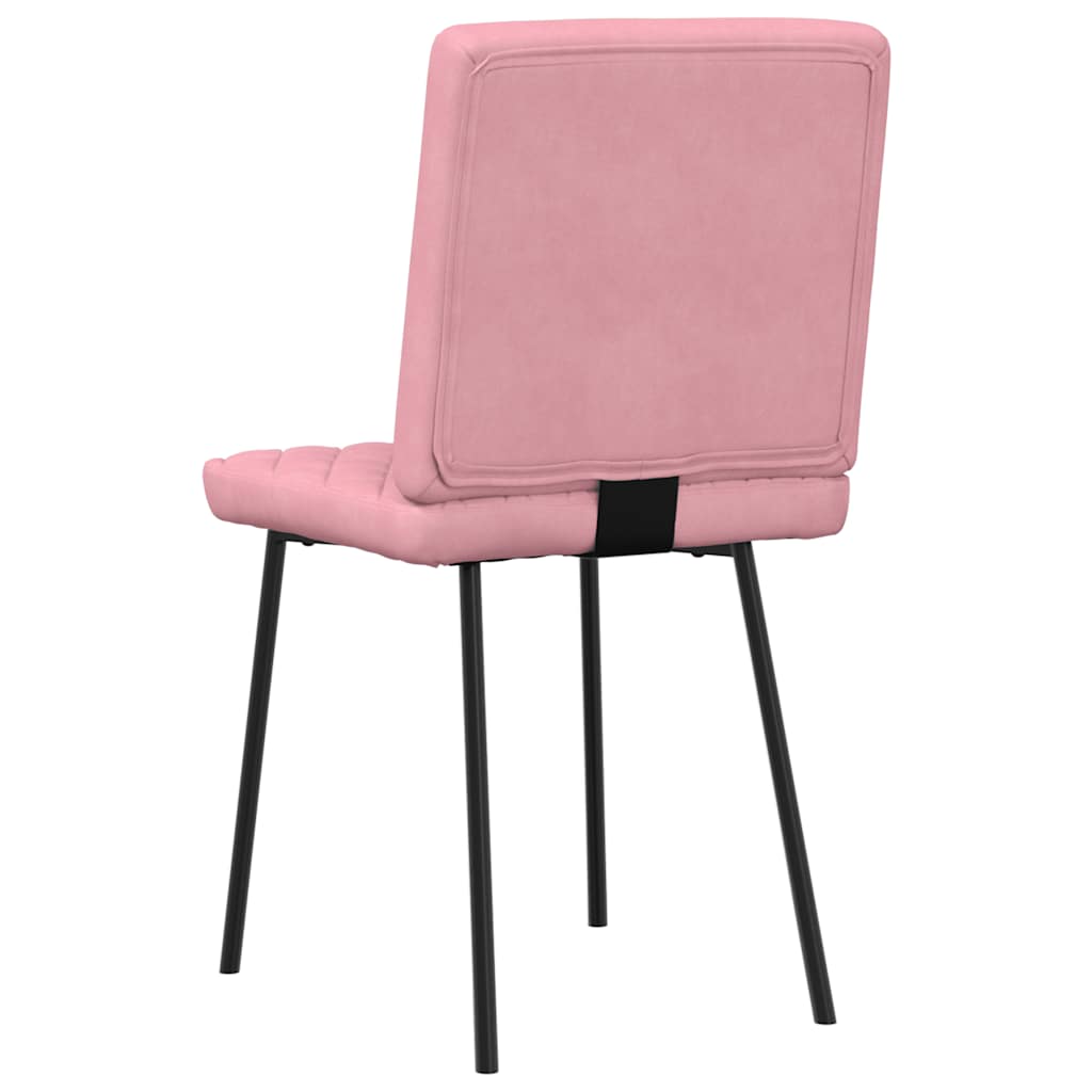 Cadeiras de jantar 6 pcs veludo rosa