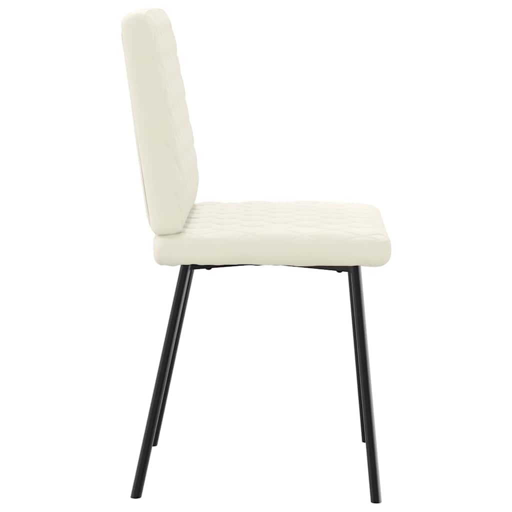 Cadeiras de jantar 6 pcs veludo cor creme