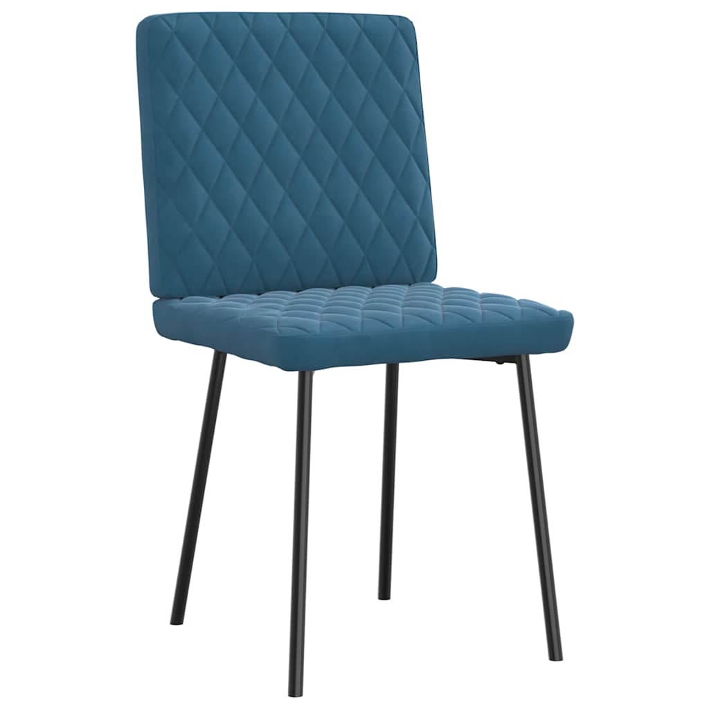Cadeiras de jantar 6 pcs veludo azul