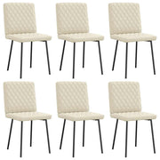 Cadeiras de jantar 6 pcs couro artificial cor creme