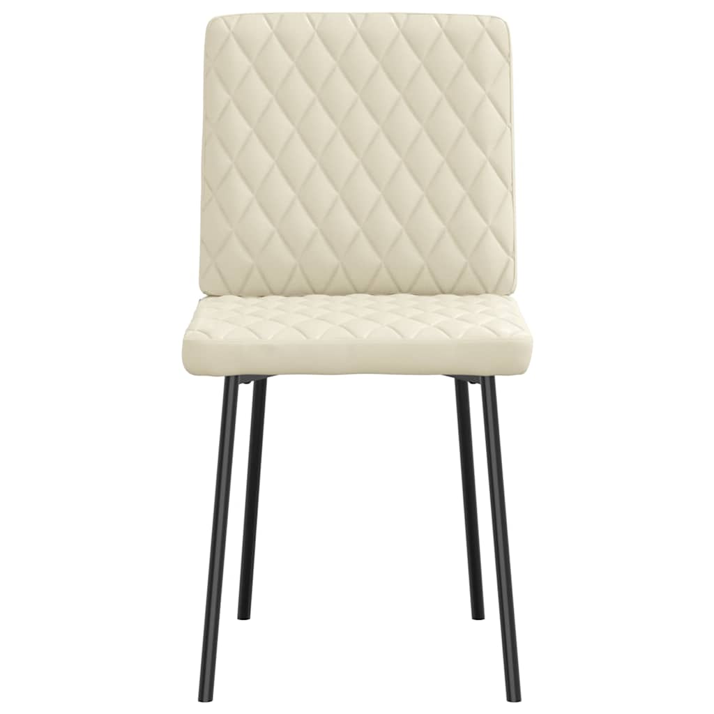 Cadeiras de jantar 6 pcs couro artificial cor creme
