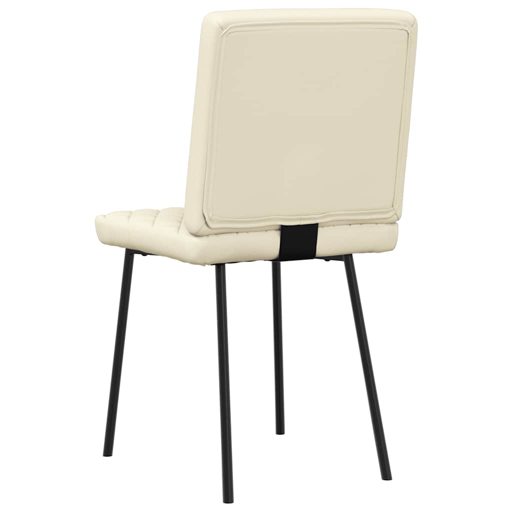 Cadeiras de jantar 6 pcs couro artificial cor creme