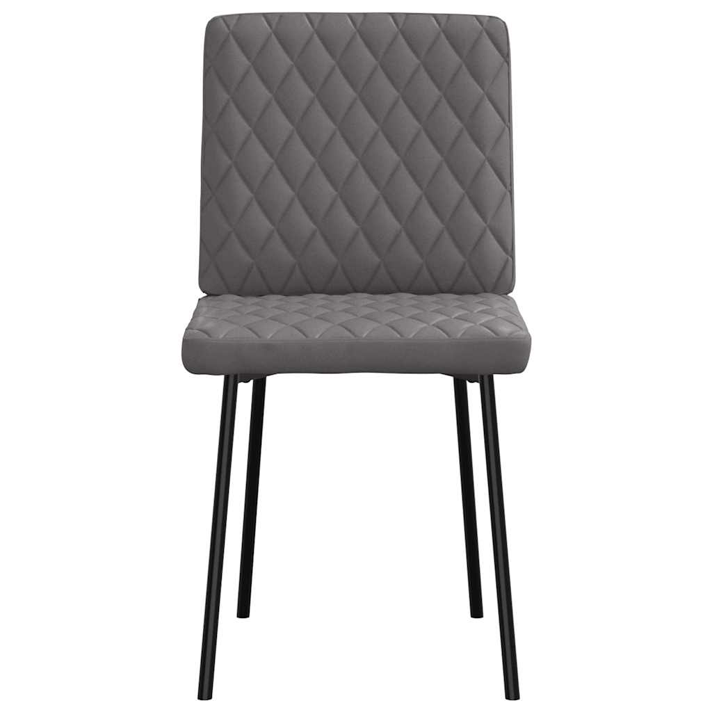 Cadeiras de jantar 6 pcs couro artificial cinzento