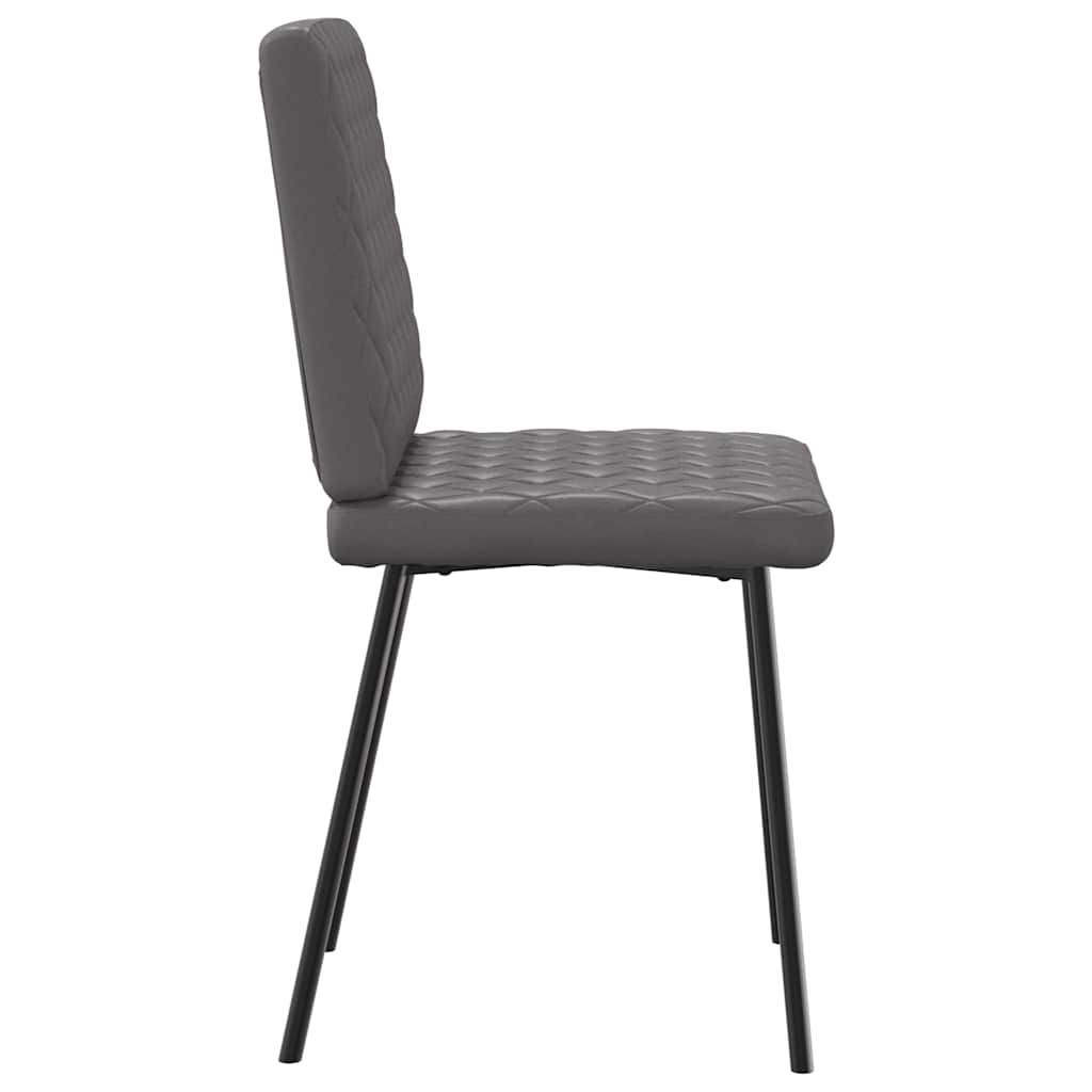 Cadeiras de jantar 6 pcs couro artificial cinzento