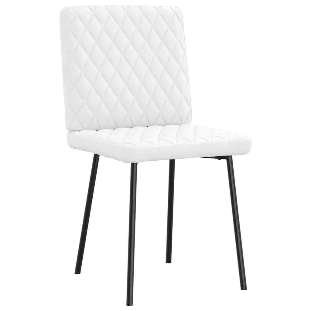Cadeiras de jantar 6 pcs couro artificial branco