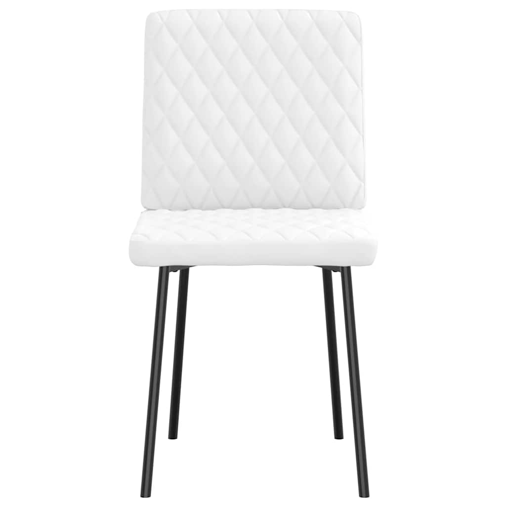 Cadeiras de jantar 6 pcs couro artificial branco
