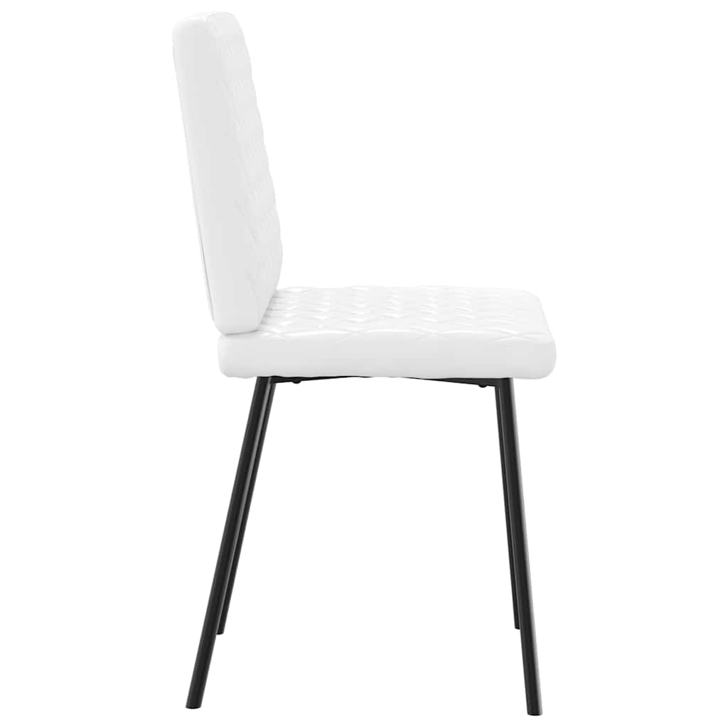 Cadeiras de jantar 6 pcs couro artificial branco