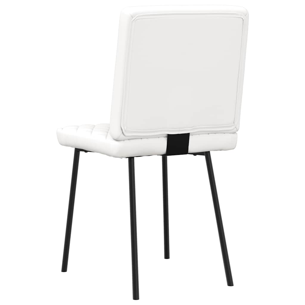 Cadeiras de jantar 6 pcs couro artificial branco