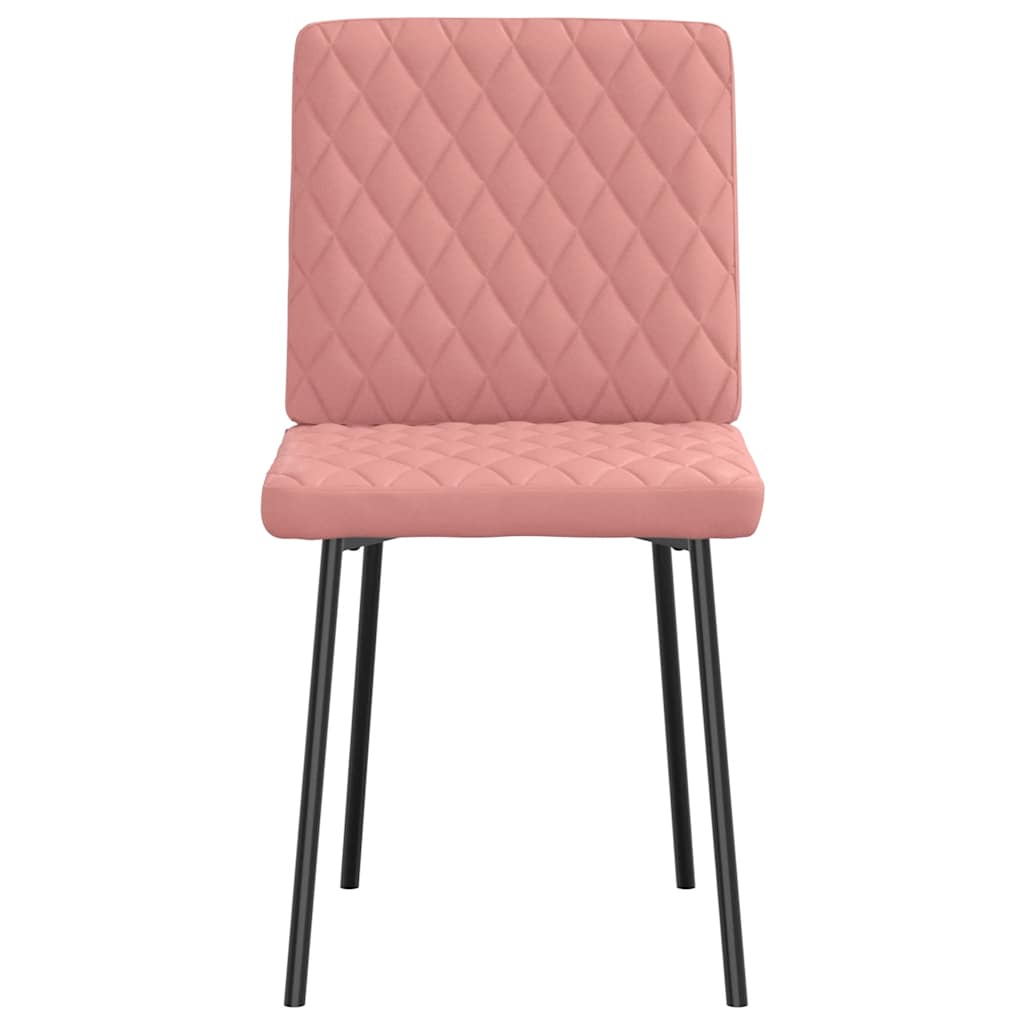 Cadeiras de jantar 6 pcs couro artificial rosa