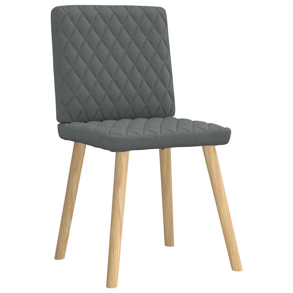 Cadeiras de jantar 6 pcs tecido cinzento-escuro