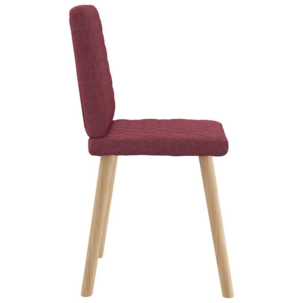 Cadeiras de jantar 6 pcs tecido vermelho-tinto
