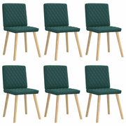 Cadeiras de jantar 6 pcs tecido verde-escuro