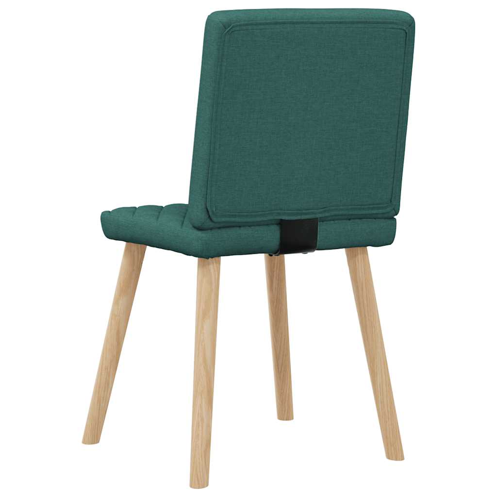 Cadeiras de jantar 6 pcs tecido verde-escuro