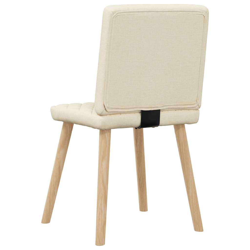 Cadeiras de jantar 6 pcs tecido cor creme