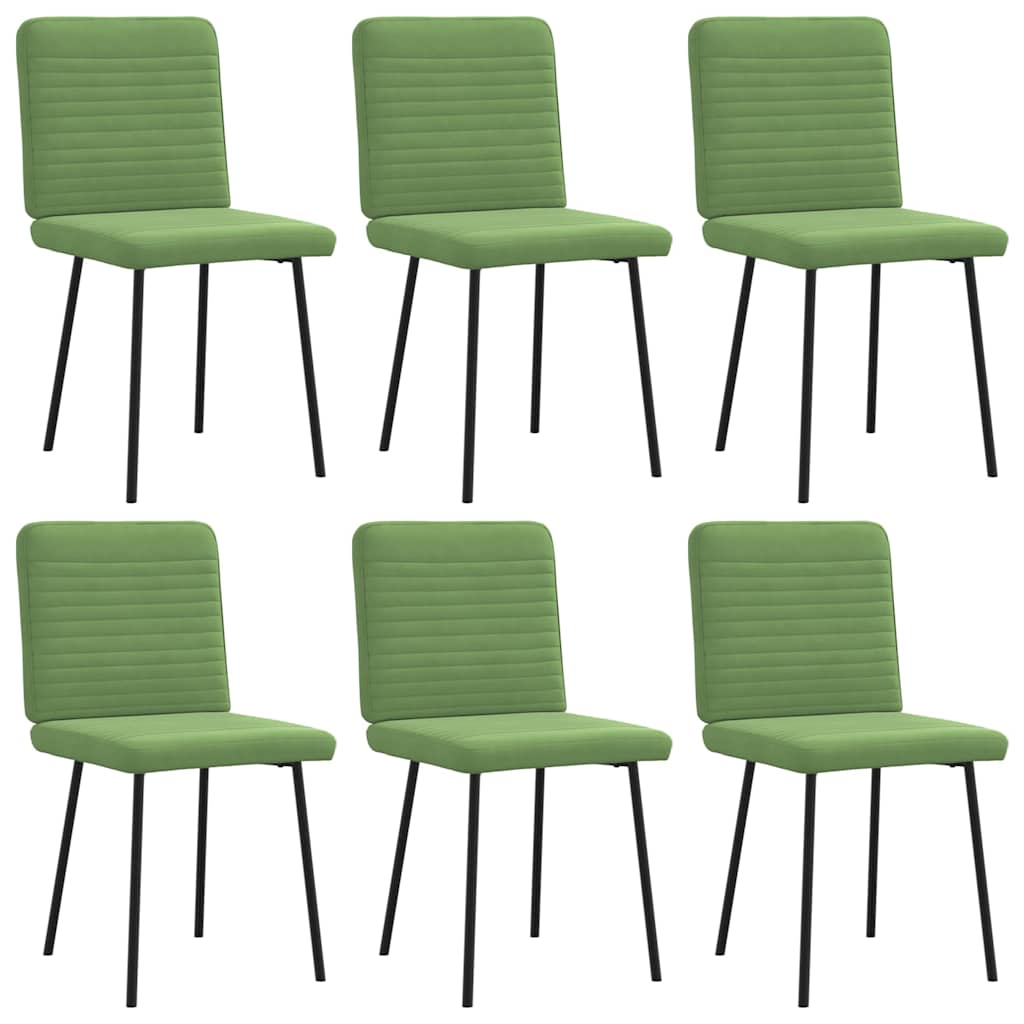 Cadeiras de jantar 6 pcs veludo verde-claro