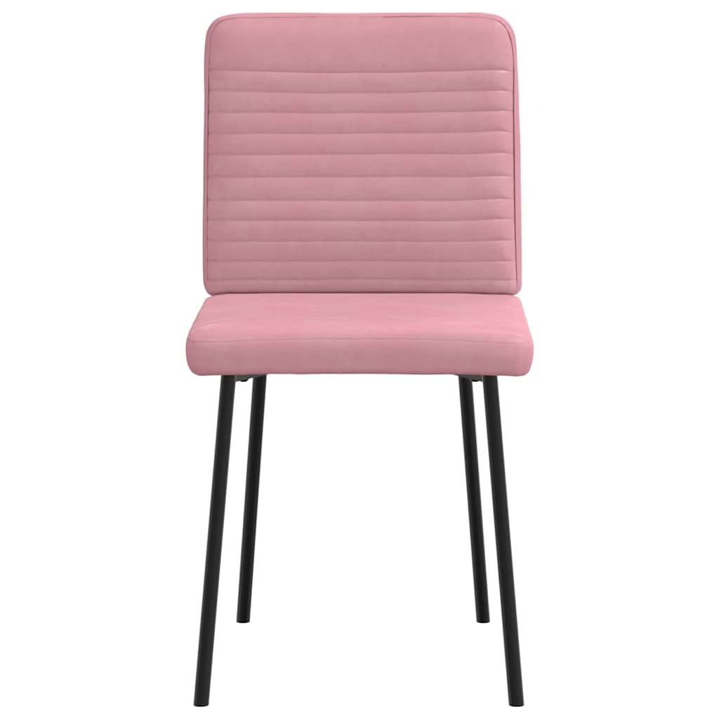 Cadeiras de jantar 6 pcs veludo rosa