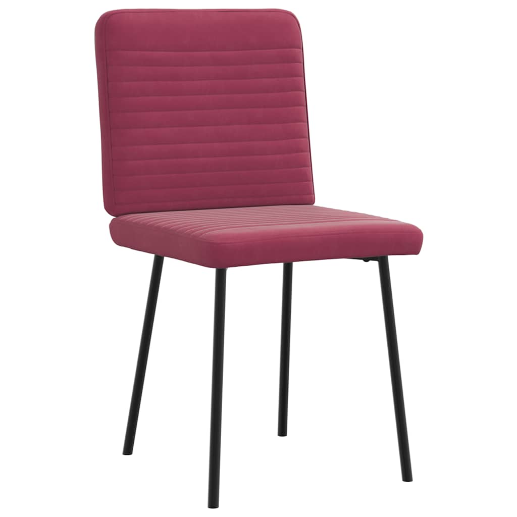 Cadeiras de jantar 6 pcs veludo vermelho tinto