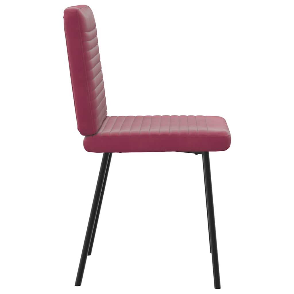Cadeiras de jantar 6 pcs veludo vermelho tinto