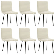Cadeiras de jantar 6 pcs veludo cor creme