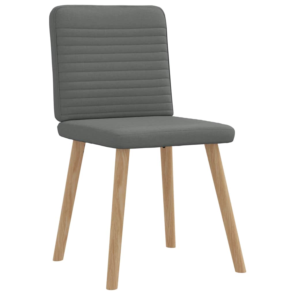 Cadeiras de jantar 6 pcs tecido cinzento-escuro