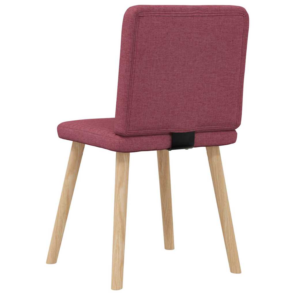 Cadeiras de jantar 6 pcs tecido vermelho-tinto