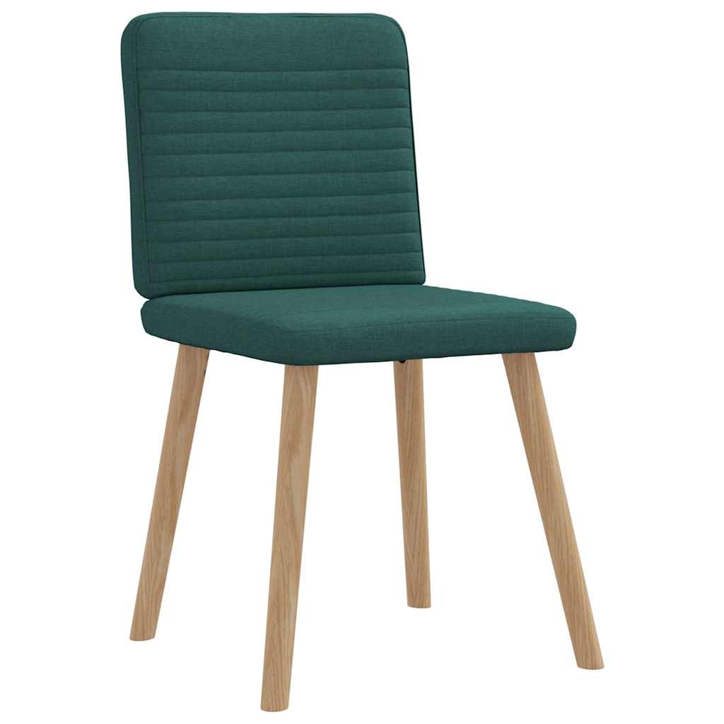 Cadeiras de jantar 6 pcs tecido verde-escuro