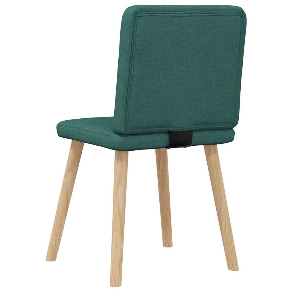 Cadeiras de jantar 6 pcs tecido verde-escuro