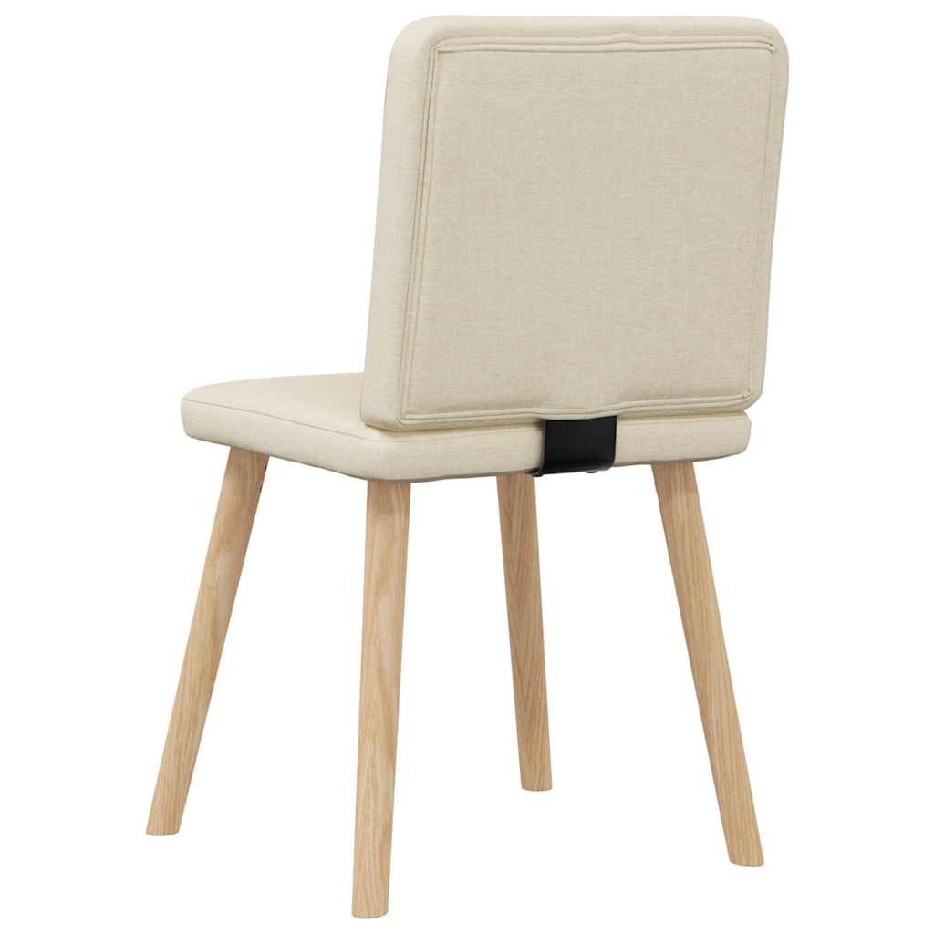 Cadeiras de jantar 6 pcs tecido cor creme