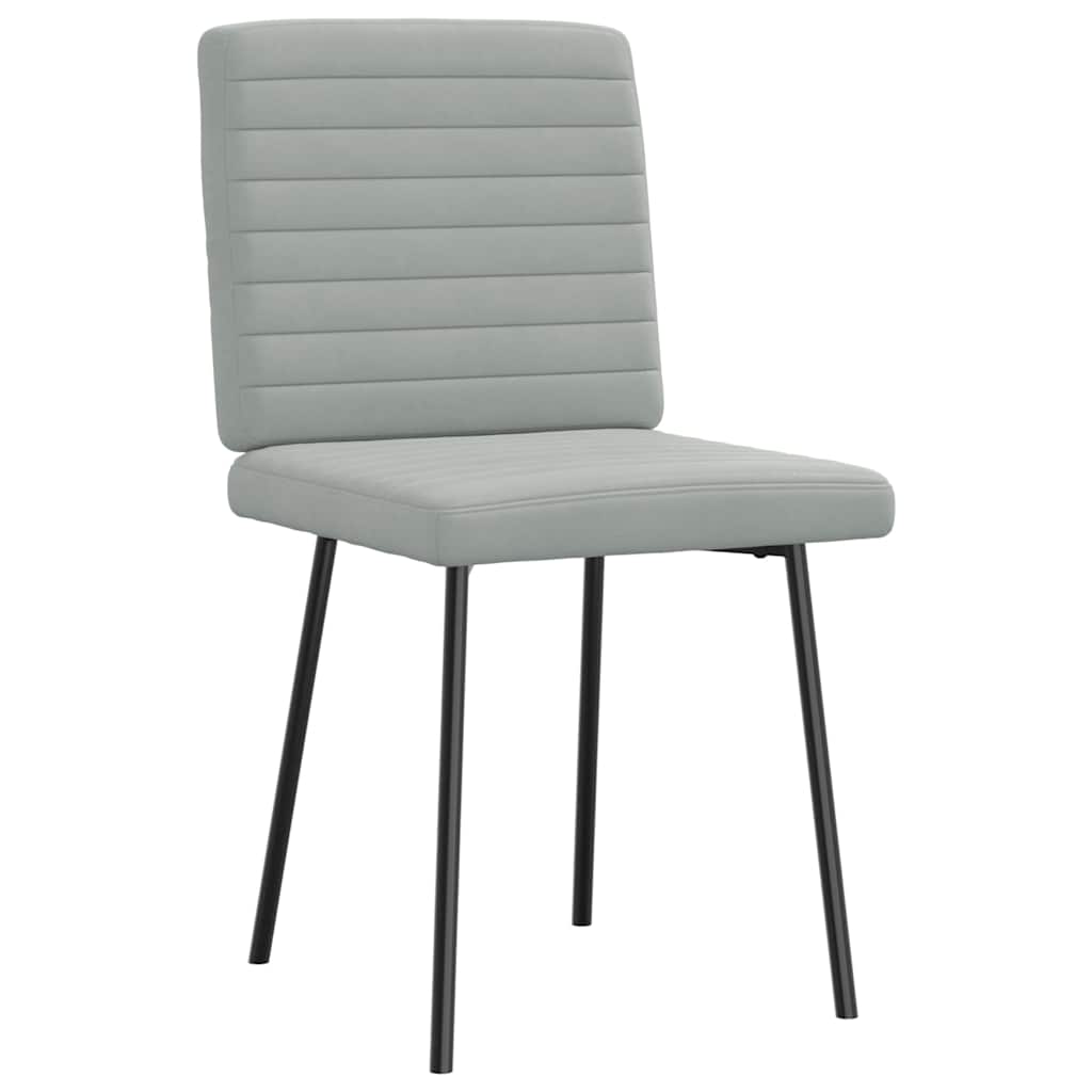 Cadeiras de jantar 6 pcs veludo cinzento-claro