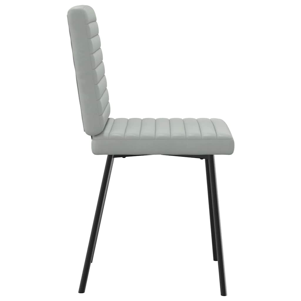 Cadeiras de jantar 6 pcs veludo cinzento-claro