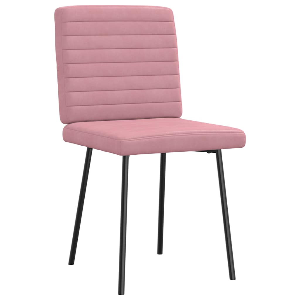 Cadeiras de jantar 6 pcs veludo rosa