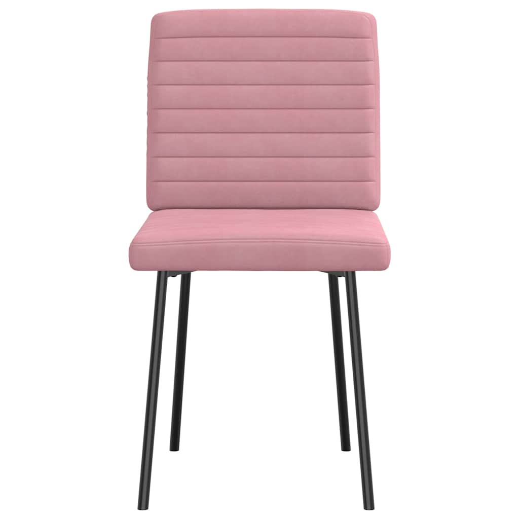 Cadeiras de jantar 6 pcs veludo rosa