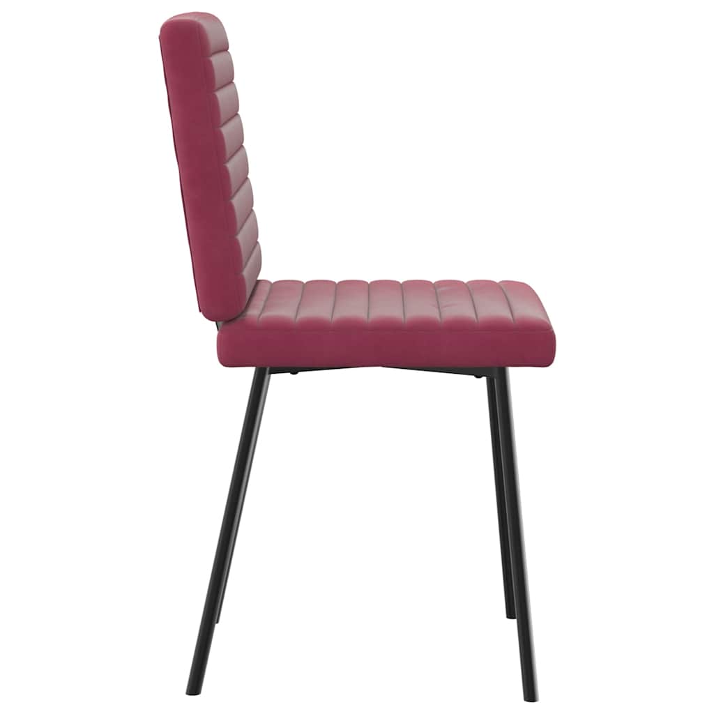 Cadeiras de jantar 6 pcs veludo vermelho tinto