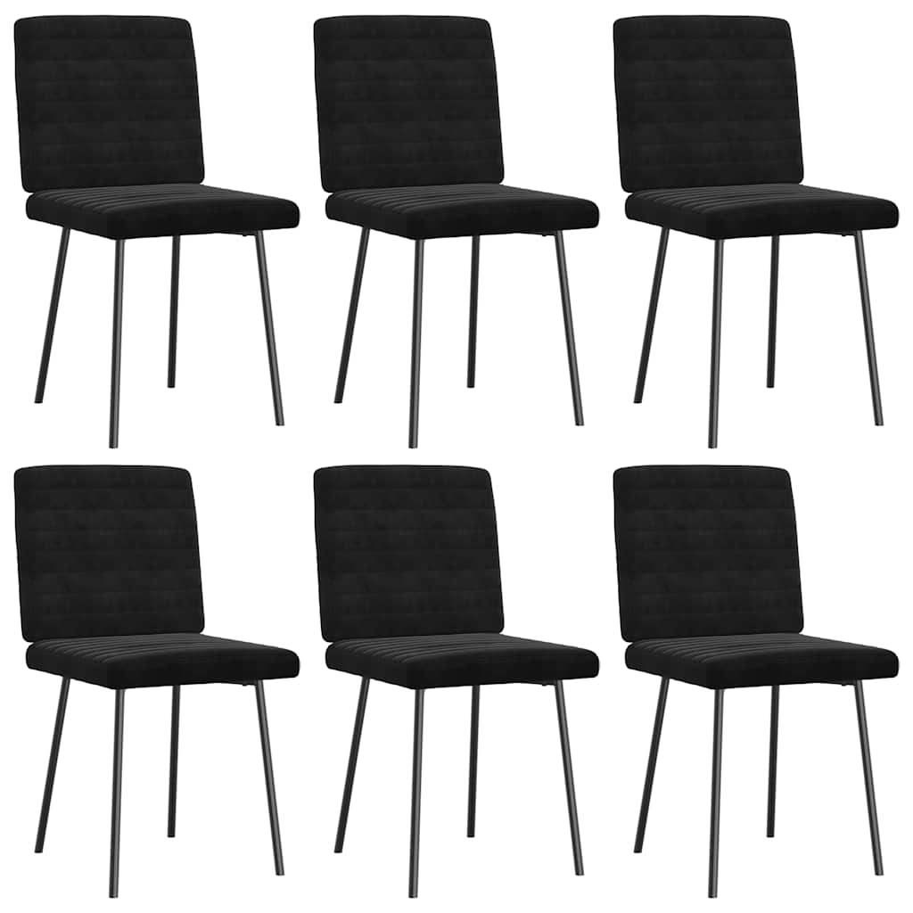Cadeiras de jantar 6 pcs veludo preto