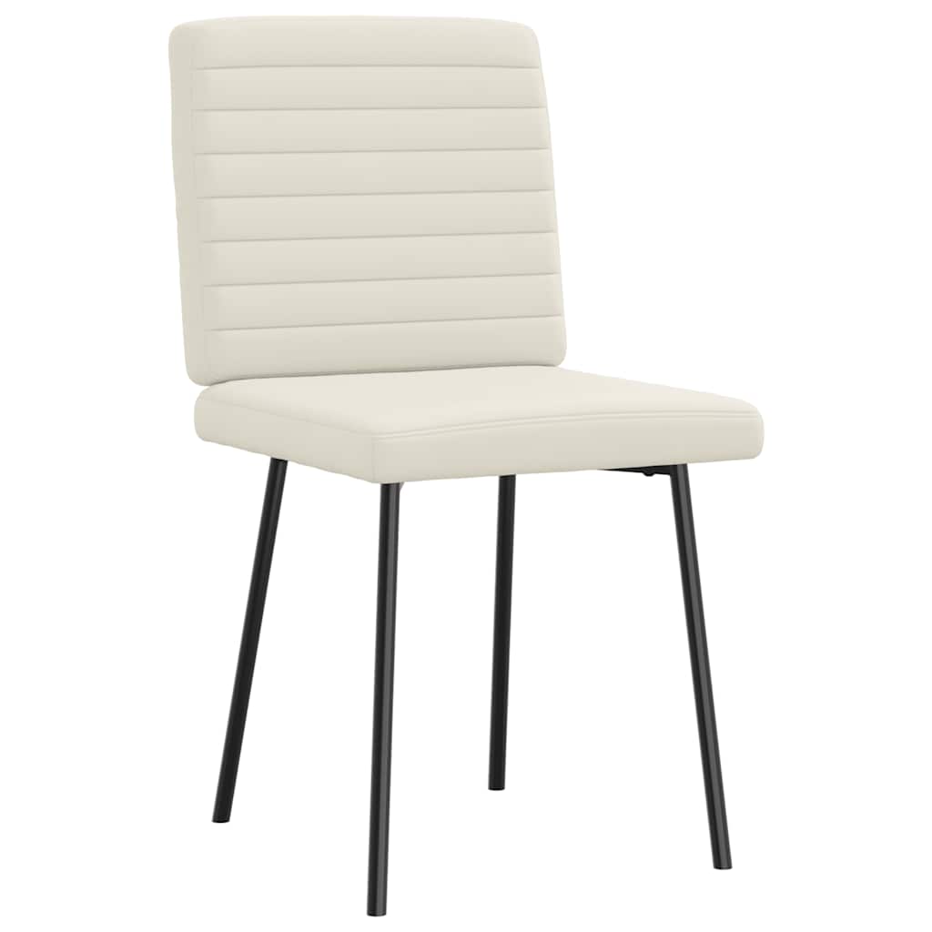 Cadeiras de jantar 6 pcs veludo cor creme