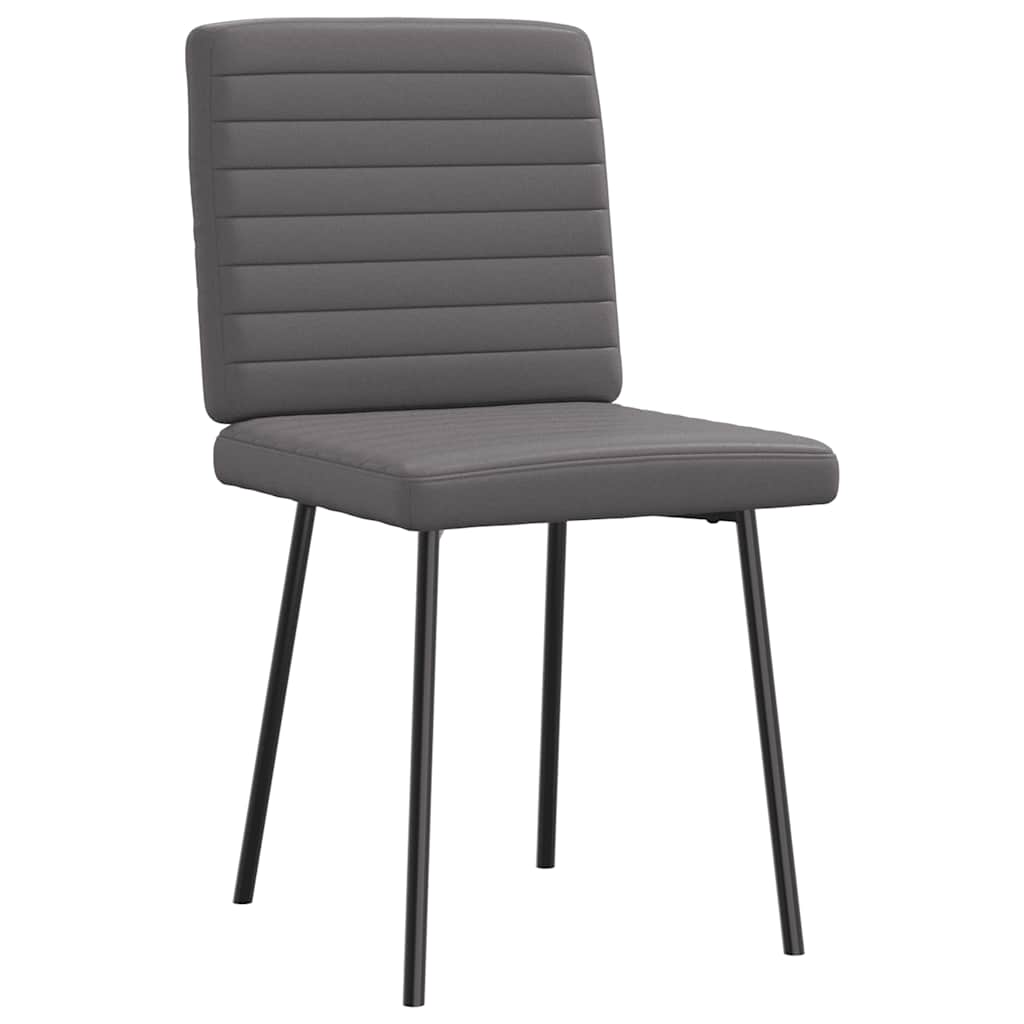 Cadeiras de jantar 6 pcs couro artificial cinzento
