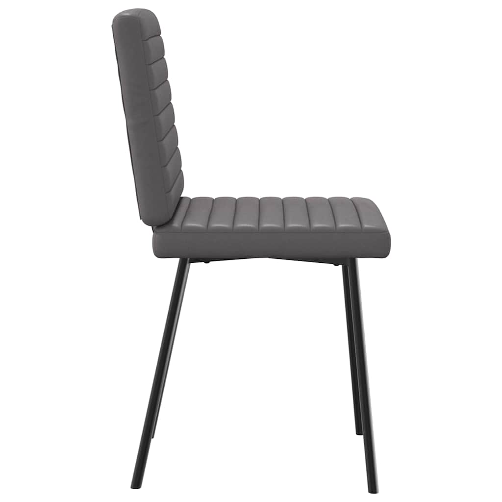 Cadeiras de jantar 6 pcs couro artificial cinzento