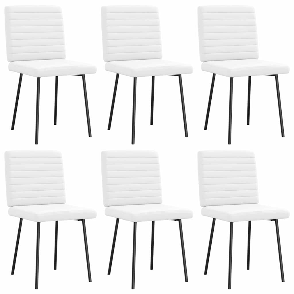 Cadeiras de jantar 6 pcs couro artificial branco