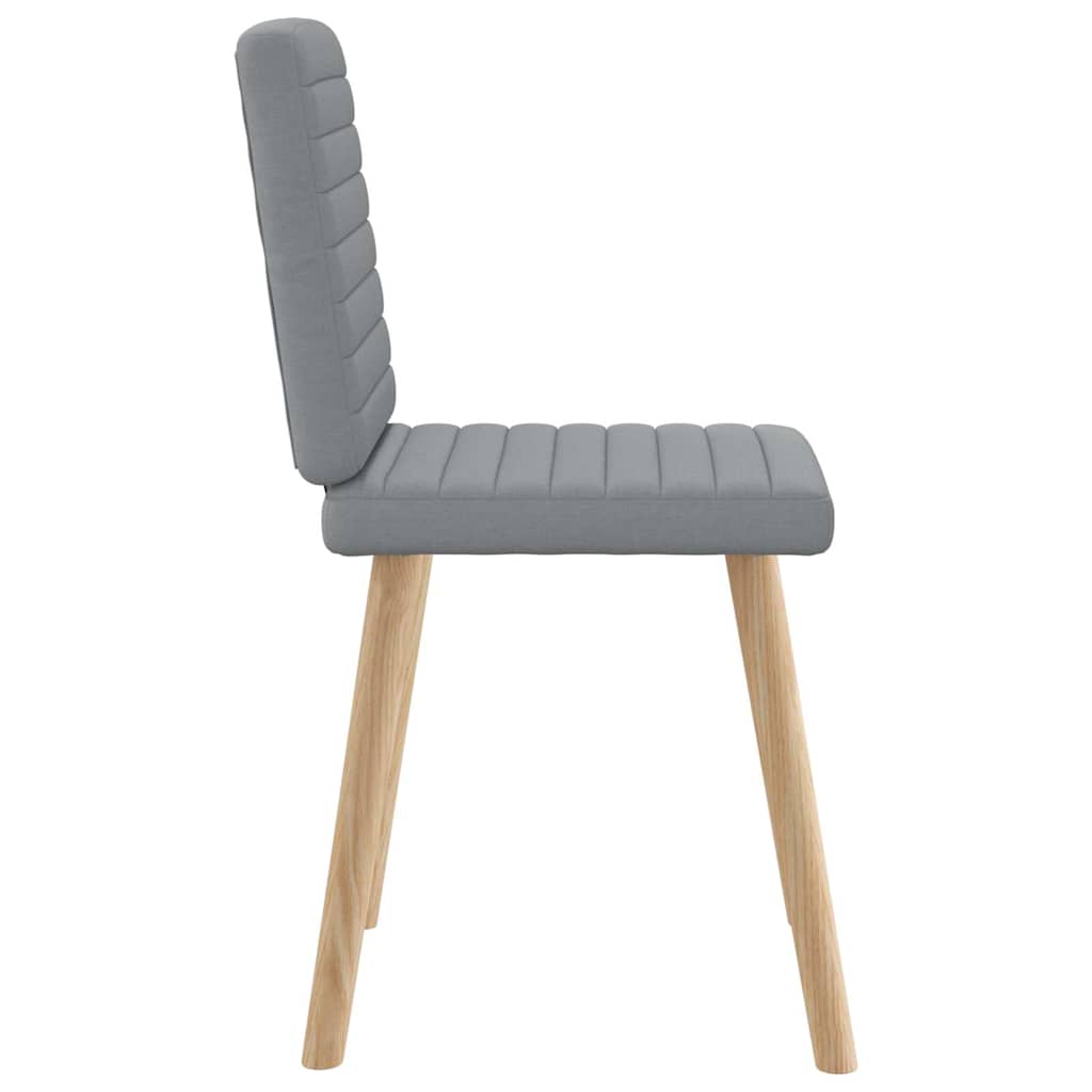 Cadeiras de jantar 6 pcs tecido cinzento-claro
