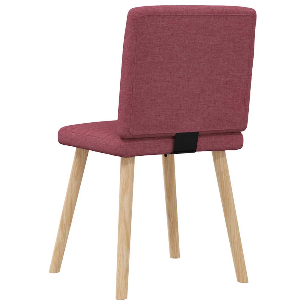 Cadeiras de jantar 6 pcs tecido vermelho-tinto