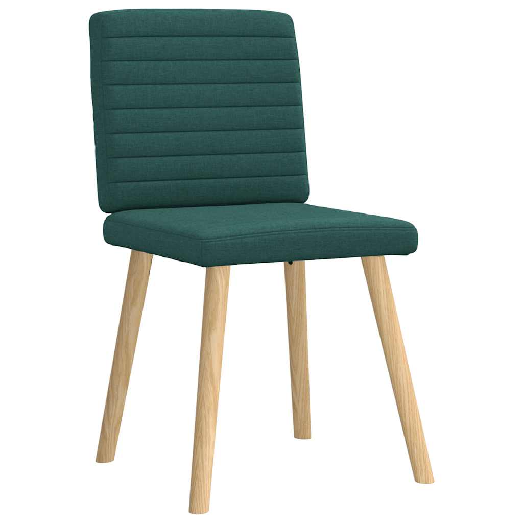 Cadeiras de jantar 6 pcs tecido verde-escuro