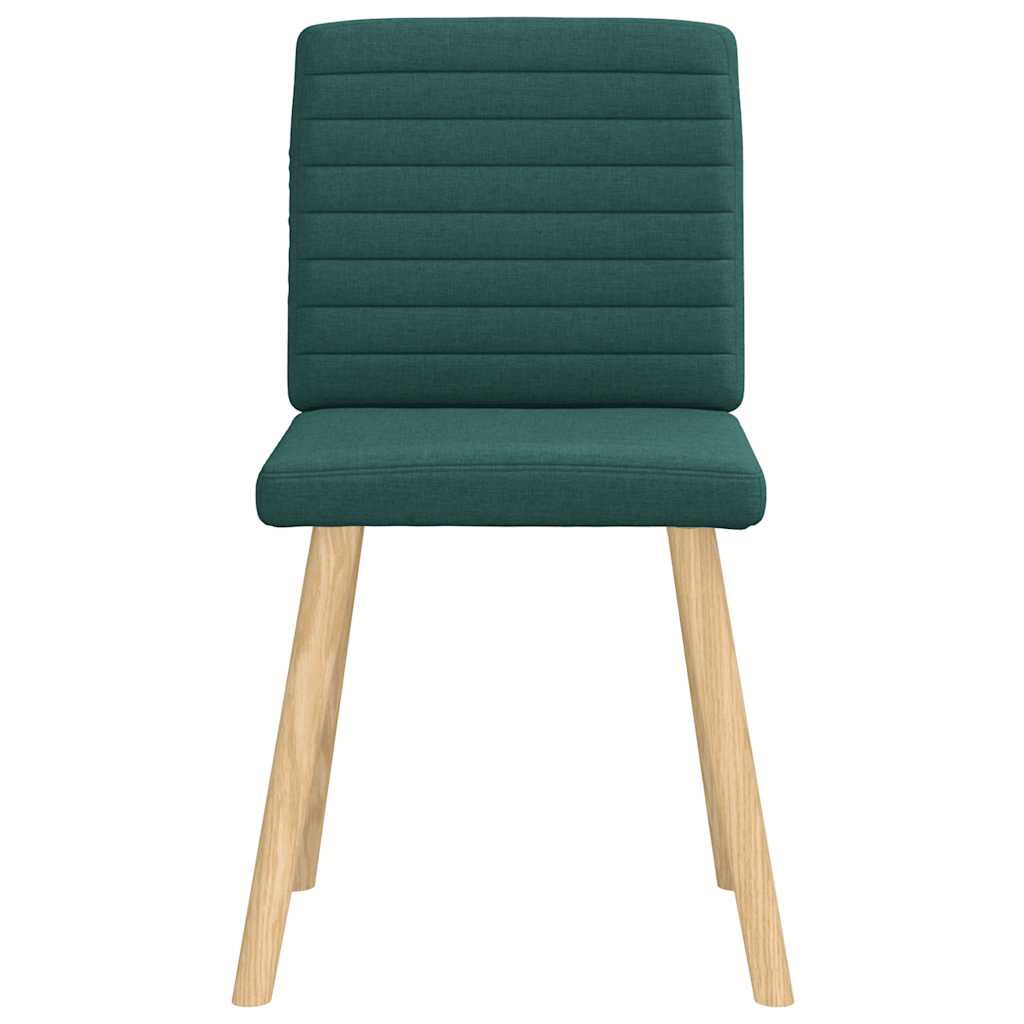 Cadeiras de jantar 6 pcs tecido verde-escuro