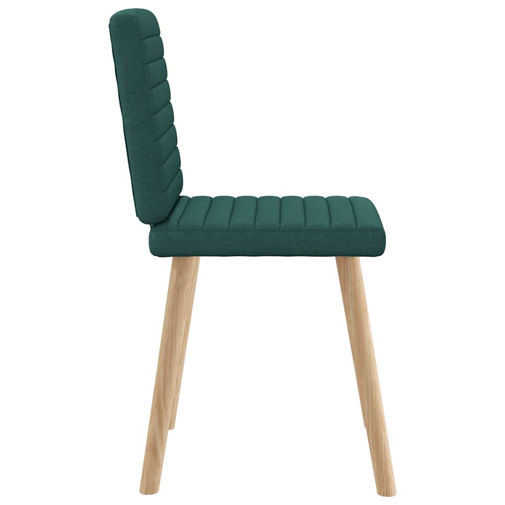 Cadeiras de jantar 6 pcs tecido verde-escuro
