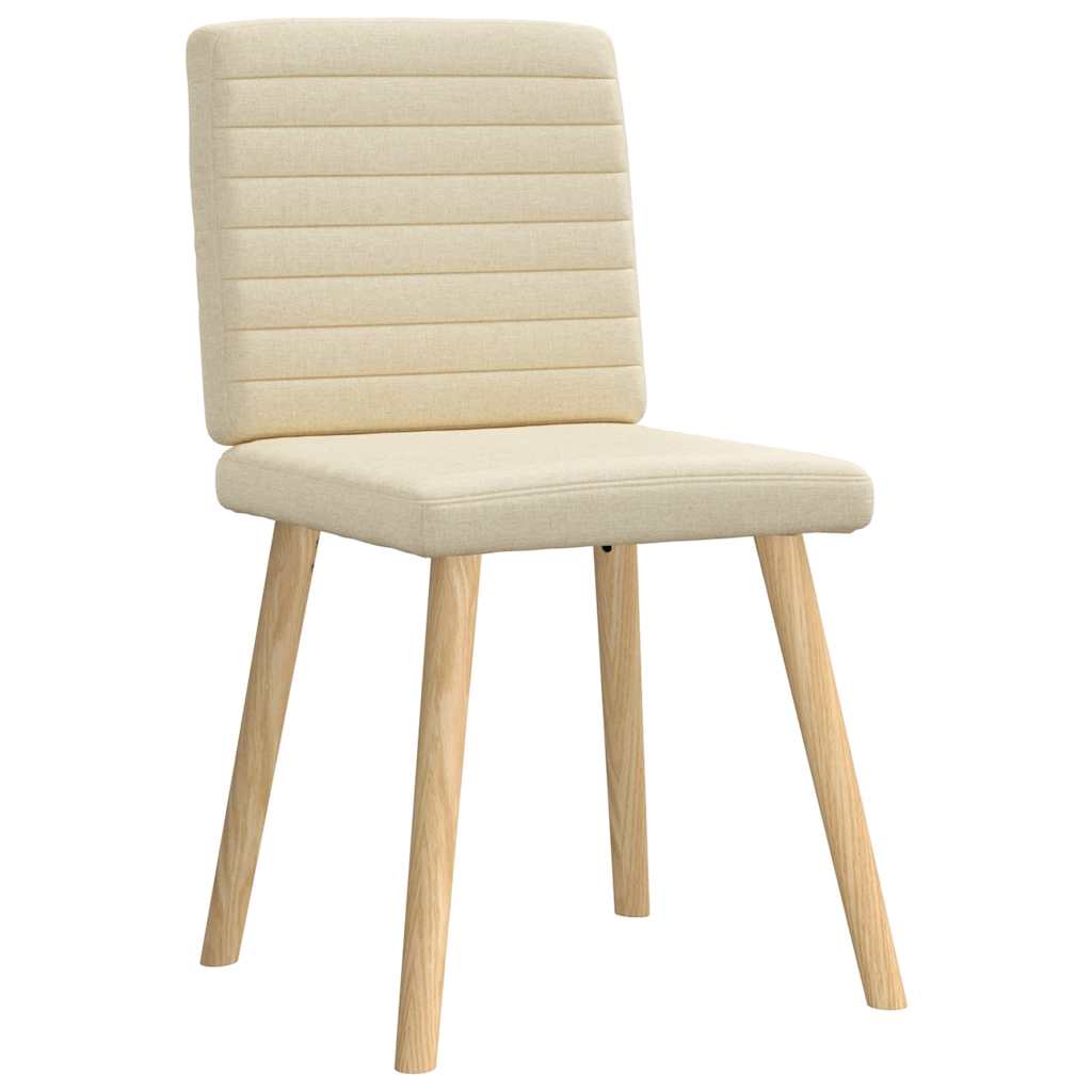 Cadeiras de jantar 6 pcs tecido cor creme