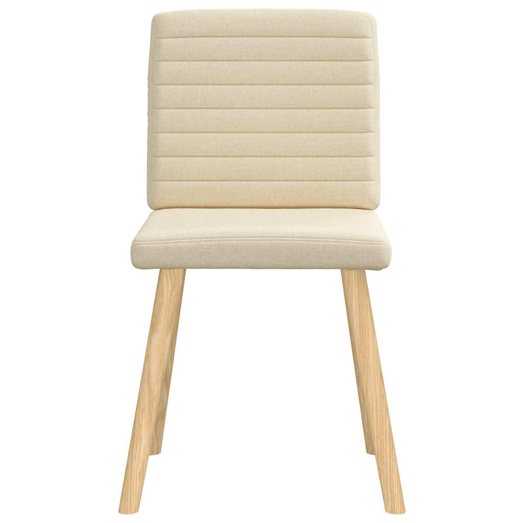 Cadeiras de jantar 6 pcs tecido cor creme