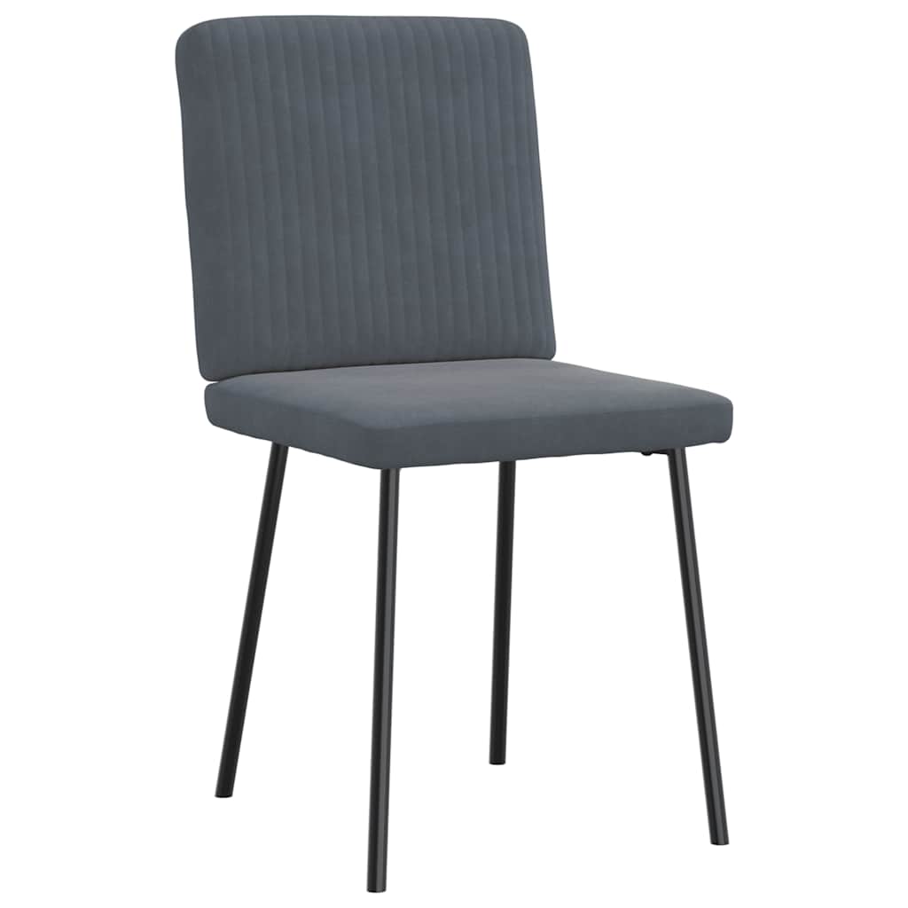 Cadeiras de jantar 6 pcs veludo cinzento-escuro