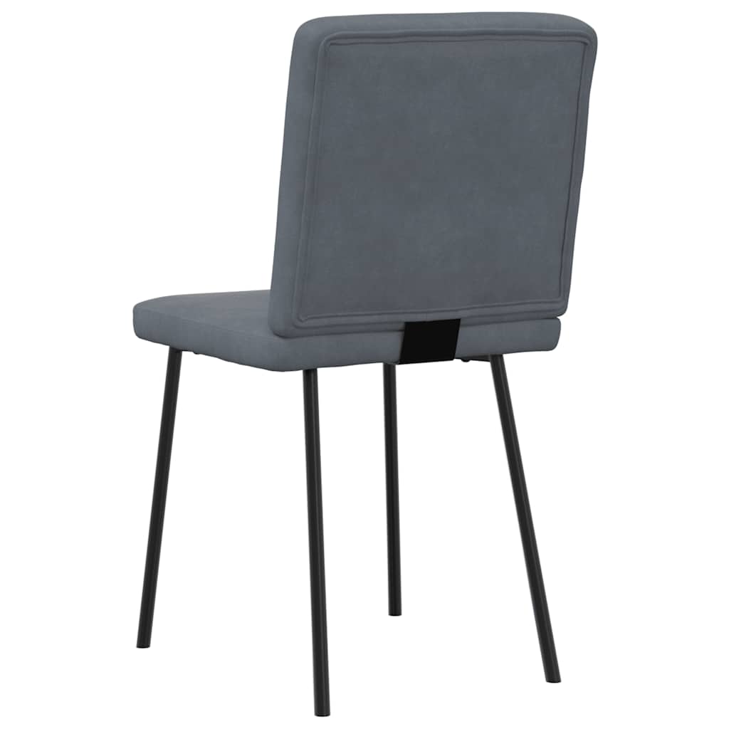 Cadeiras de jantar 6 pcs veludo cinzento-escuro