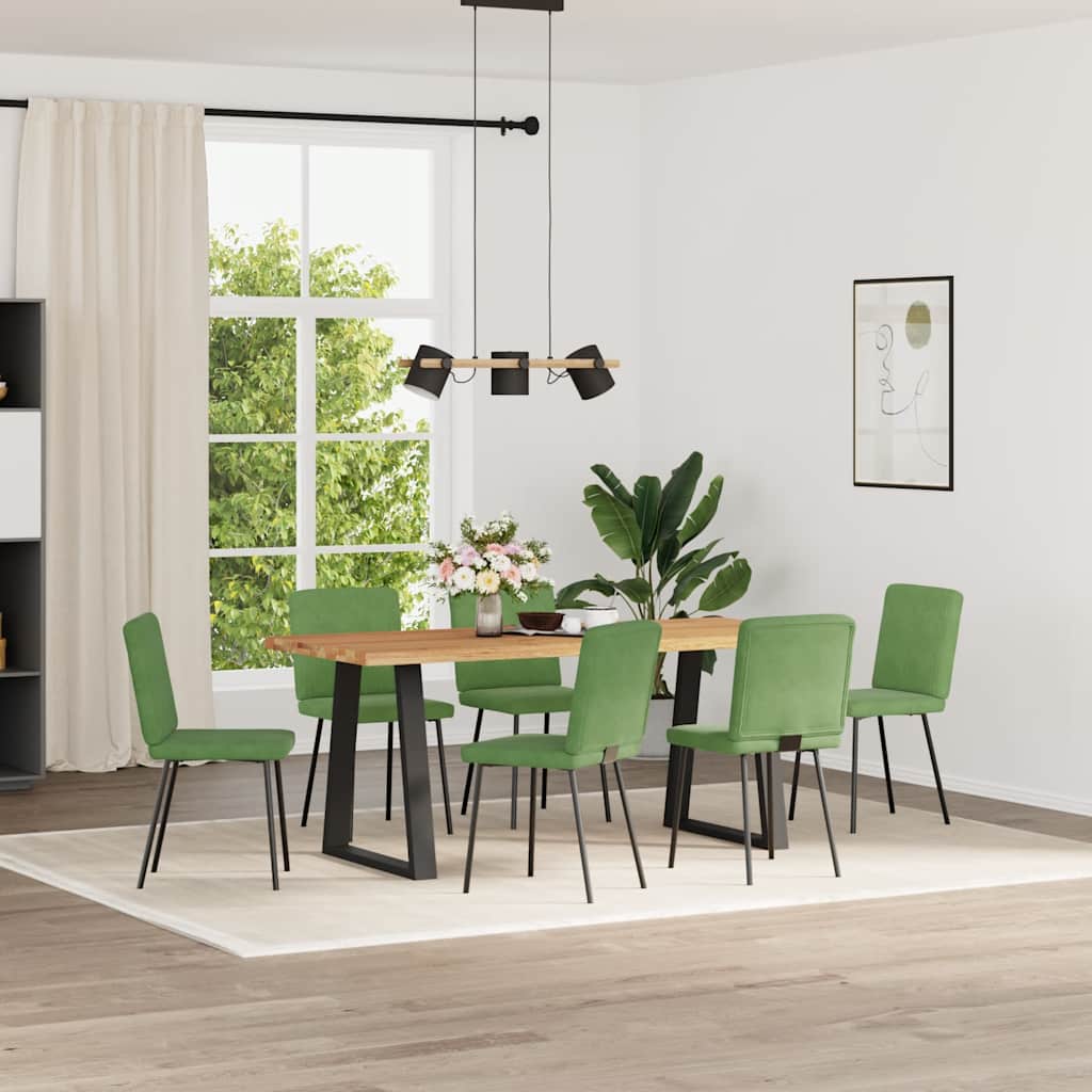 Cadeiras de jantar 6 pcs veludo verde-claro