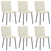Cadeiras de jantar 6 pcs veludo cor creme